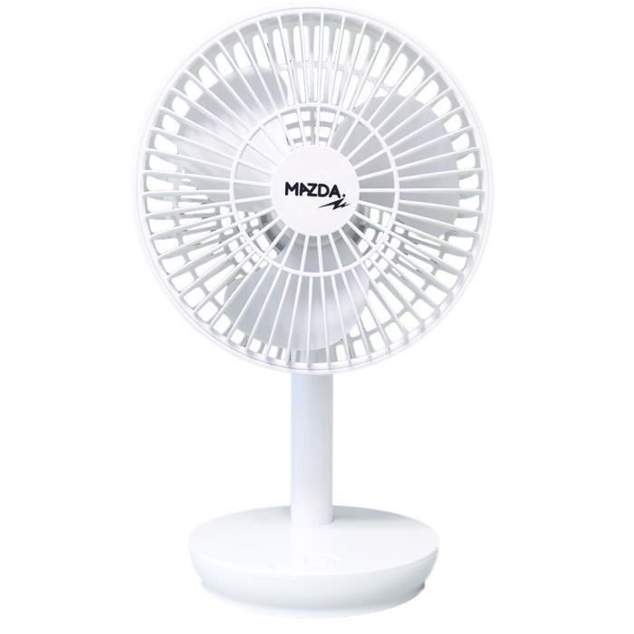 Mazda Pocket - Mini ventilateur sans fil - 4 vitesses 5W - Blanc - Mazda