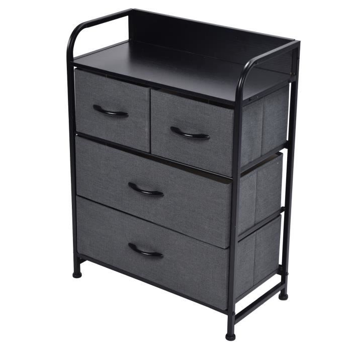 Commode Chambre YITAHOME Commode à 5 Tiroirs, Tour De Rangement En Tissu Pour Chambre à Coucher, Salon, Couloir, Placards Et Chambre D'enfant, Cadre En Acier Commode Chambre Adulte