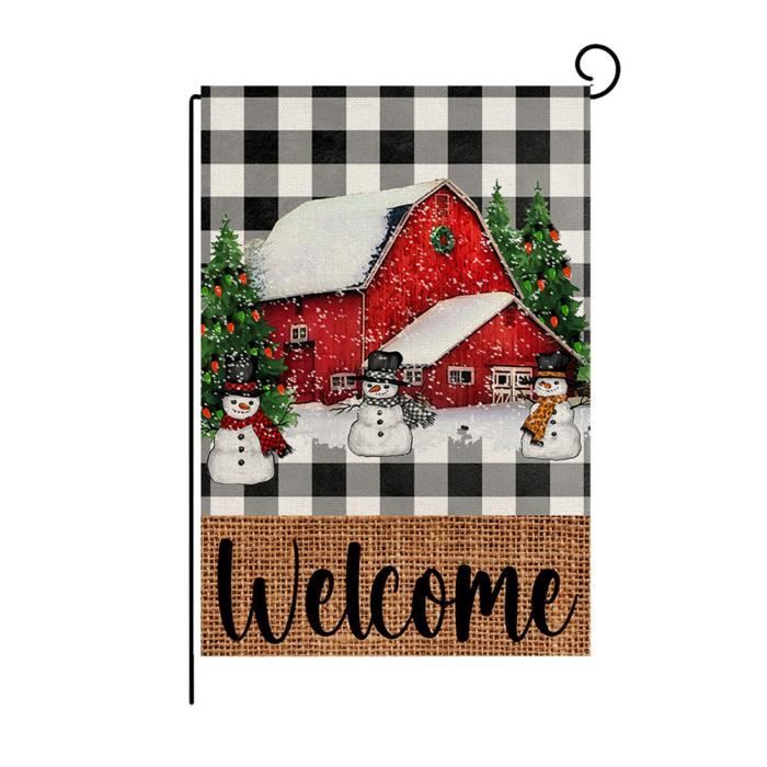 Drapeau De Jardin De Noël / Halloween Avec Lumières - Lanterne Solaire LED Gnome D'Hiver Neige Mini Drapeaux Bannière, 12x18 Double Face, Pour Décoration De Jardin Patio Pelouse Extérieur