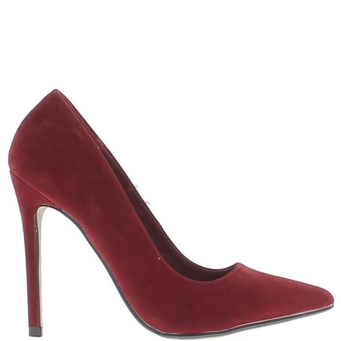 escarpins rouge en daim