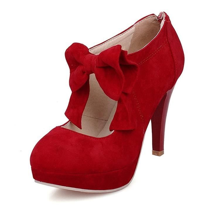 Escarpin rouge bout clearance rond
