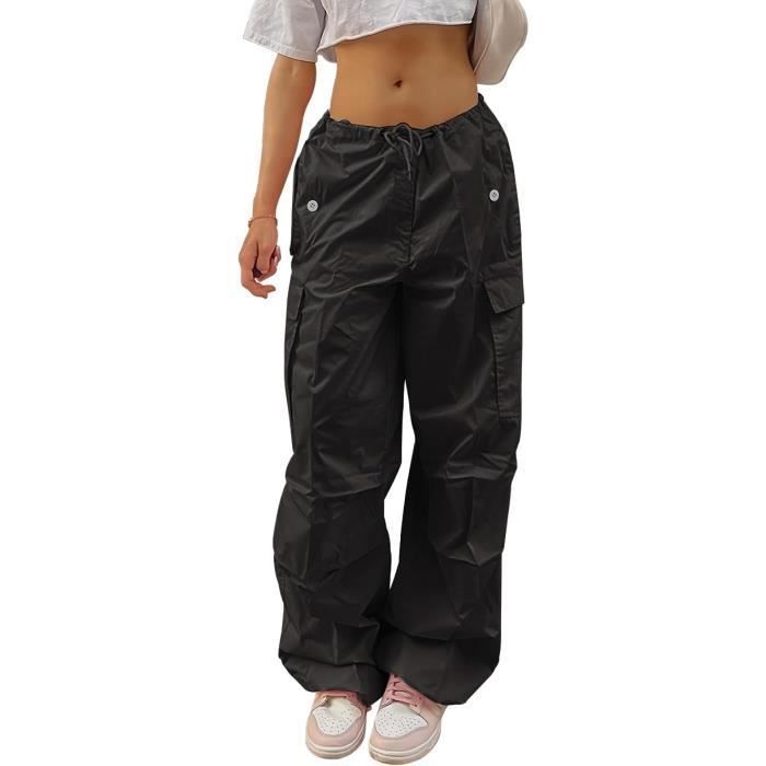 Pantalon Parachute Femme Large Baggy Cargo Décontracté Marque