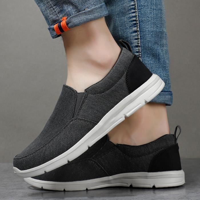 Baskets pour hommes REMYCOO Noir Chaussures en toile