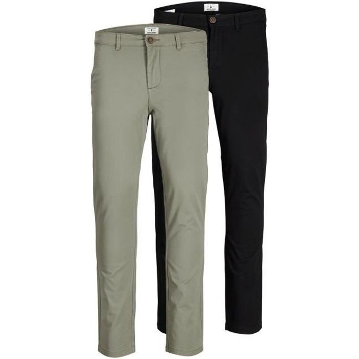 Lot de 2 pantalons Jack & Jones Marco Dave - noir/vert olive - 31x32