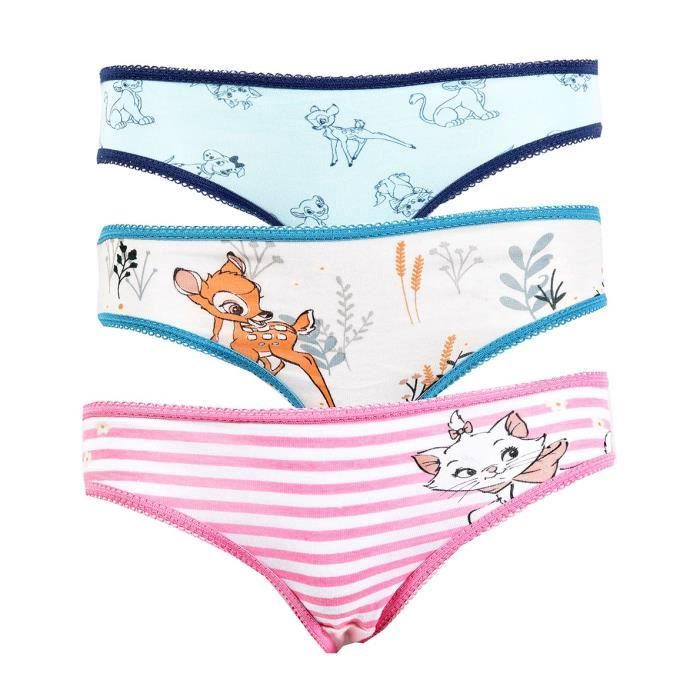 Culottes Enfant Licence DISNEY CLASSIC en coton Pack de 3 Culottes