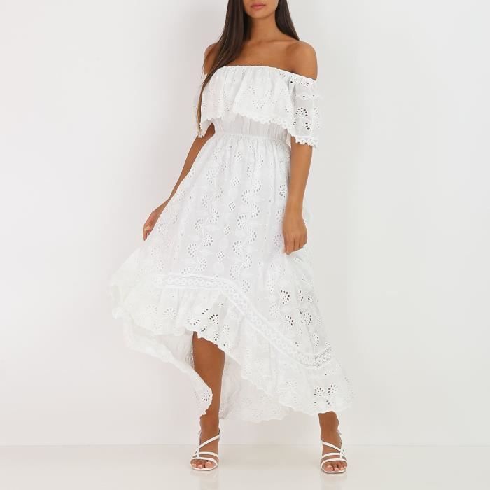 Robe blanche asymétrique deals
