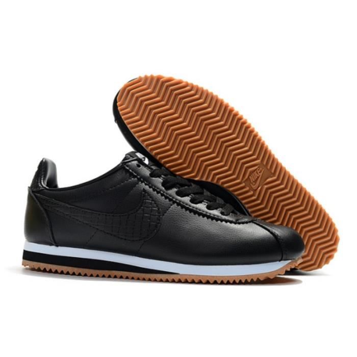 Nikes Cortez Retro University Chaussures de Basket Femme Homme noir