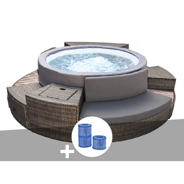 Spa portable Netspa semi-rigide Vita Premium rond Bulles 4-6 places ...