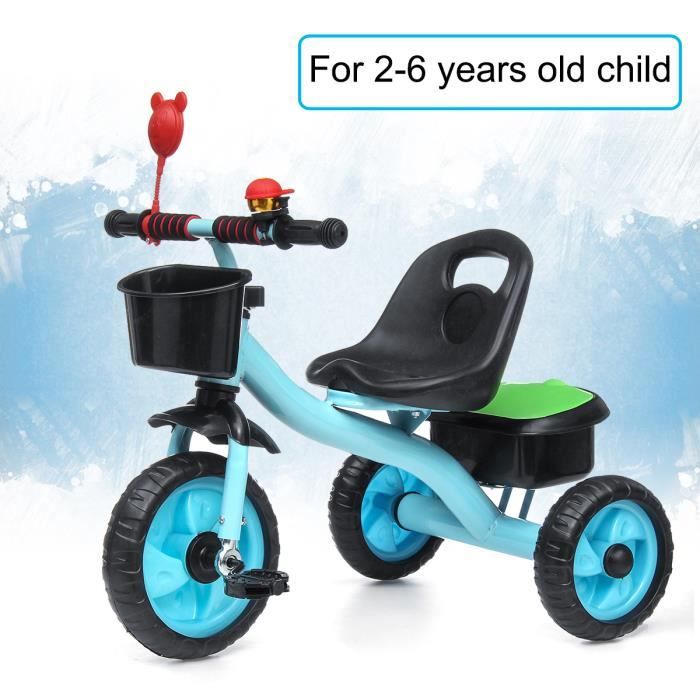 1x 3-Roue Tricycle Vélo pour Enfant Bébé 2 à 6 Ans Bleu