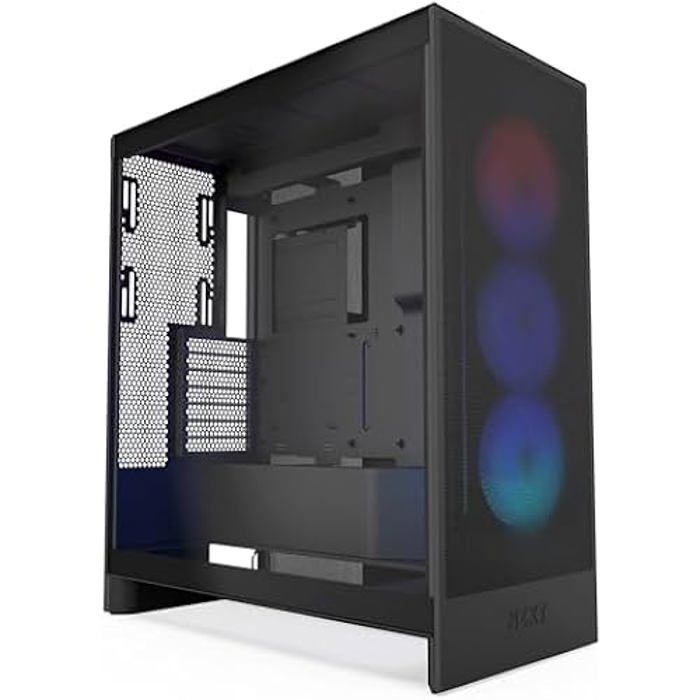 Tour moyenne ATX – NZXT – H7 Flow RGB – 3 ventilateurs 120 mm – Refroidissement optimal – Panneaux en maillage