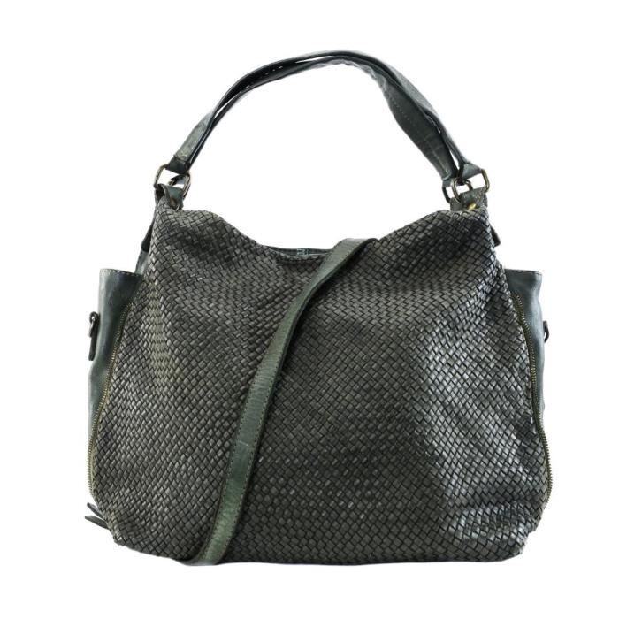 sac cuir tressé italien