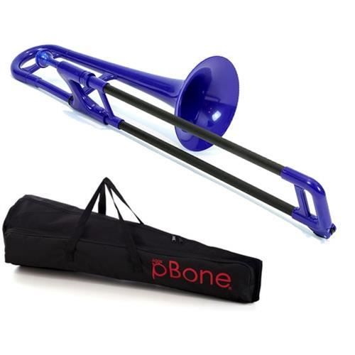 mini trombone plastique pbone - bleu