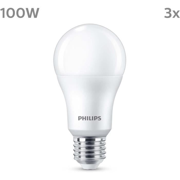 Ampoule LED PHILIPS A67 E27 froid Non dimmable x 3
