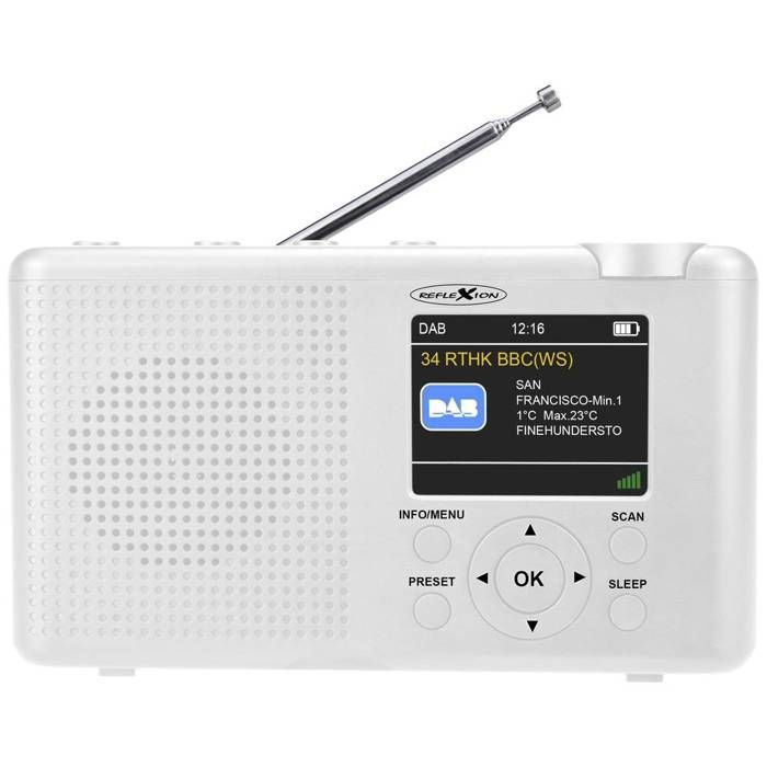 Reflexion TRA23DAB/WH Radio de table DAB+ DAB FM DAB+ FM rechargeable blanc