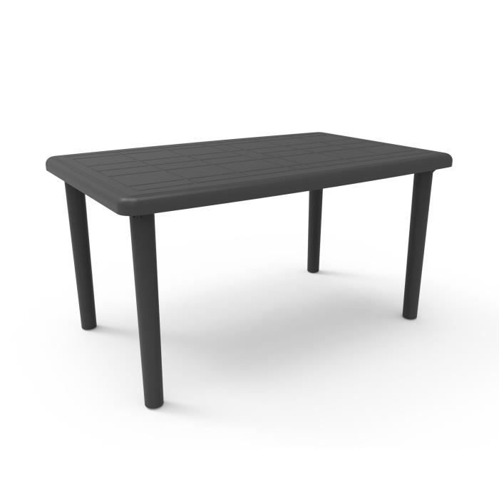 table de jardin exterieur 140x90 cm couleur gris tables à manger de jardin patio protection uv resol olot