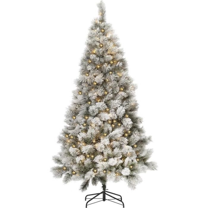 Royal Christmas® Arbre de Noël artificiel Chicago 210 cm avec neige | Y compris l'éclairage LED
