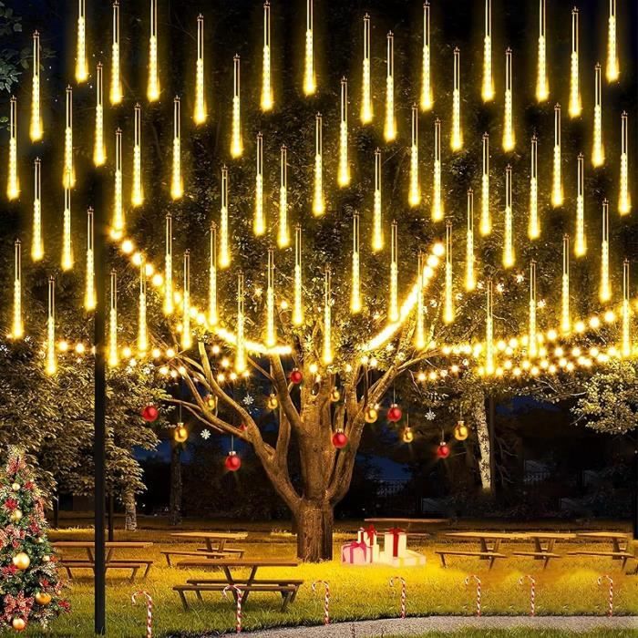 Lumières Extérieures De Pluie De Pluie De Météores, 50 Cm 8 Tubes 384 Led Guirlandes Lumineuses