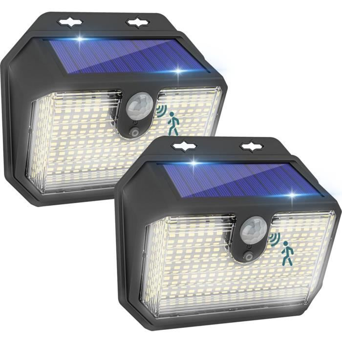 Lot De 4 Lampes Solaires Extérieur ISEEWAY - 400 LM, Détecteur Mouvement, IP65, 2200 MAh
