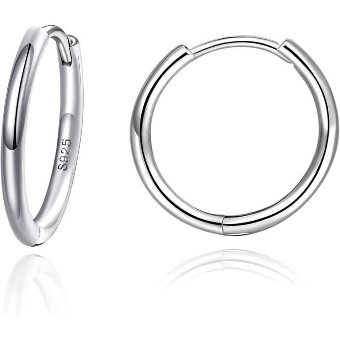 Boucles d'oreilles créoles en argent formé de 2 petits anneaux - Canyon - Boucles-Oreilles/BO