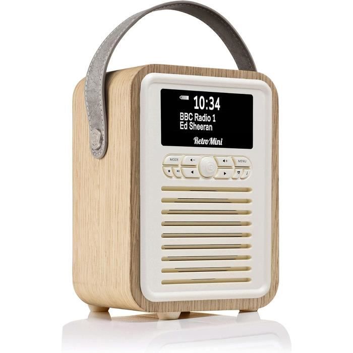 Mini Enceinte Bluetooth Fuyin R917-A – Design Rétro, Radio FM – Brun Clair