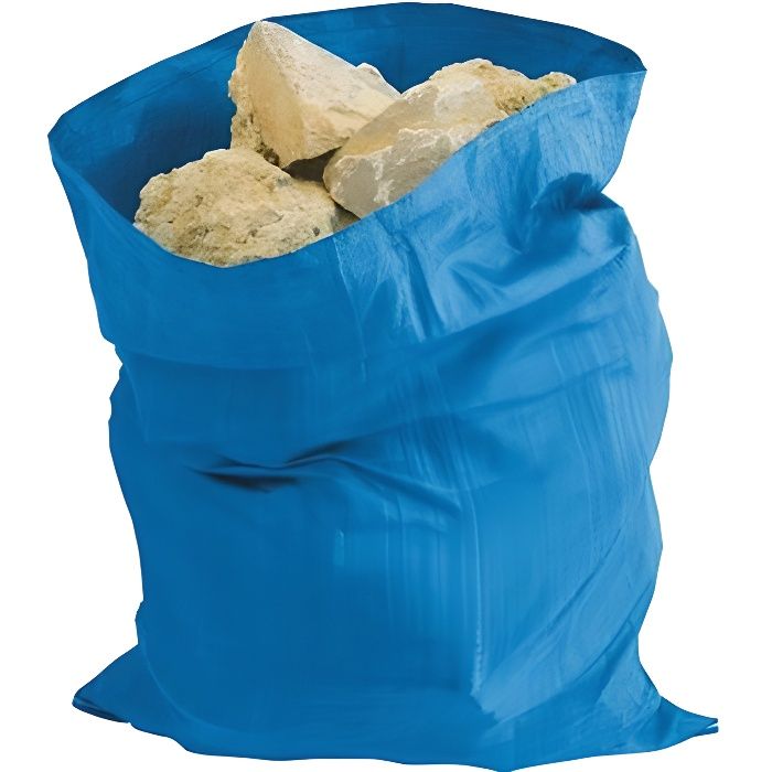 Pack De 2 Sacs à Gravats Réutilisables - 50 Kg Chacun - Polypropylène Robuste - Pliables - Pour Chantier, Jardin, Bricolage