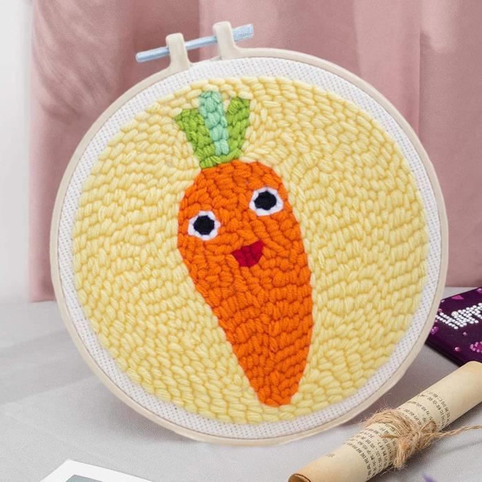 Kit Broderie Punch Needle – Motif Loutre – Pour Débutants – Complet Avec Fil, Toile, Aiguille