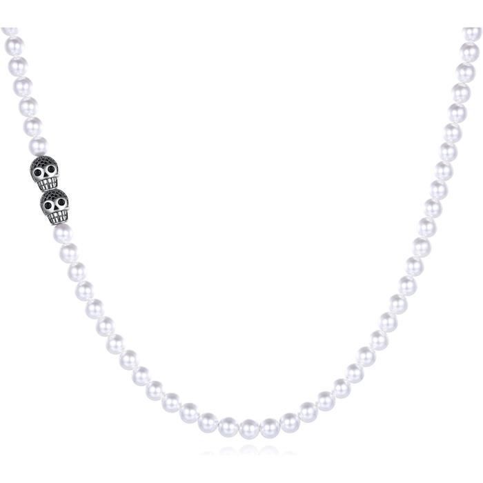 GAVU Skull Kristall Perlenarmband - Männer Armband Mit Totenkopf Anhänger