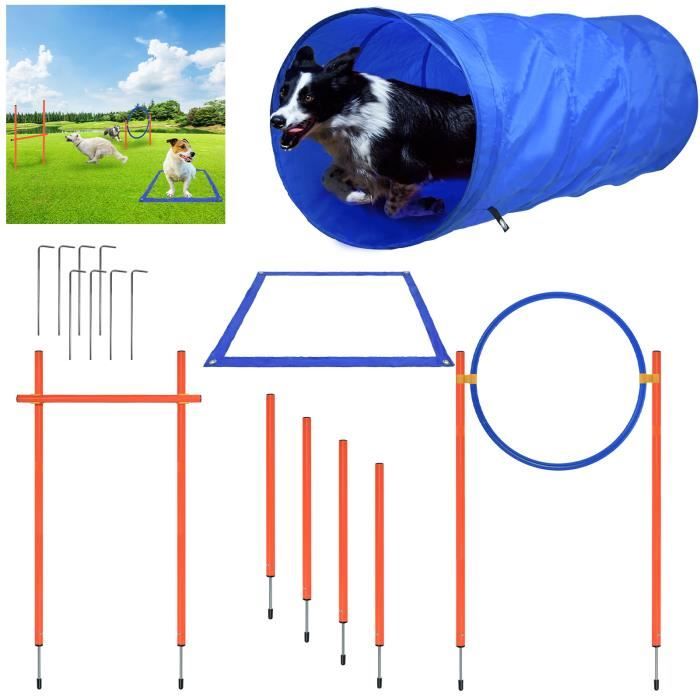 Comparer les prix de Ensemble d'entraînement d'agilité pour chien avec obstacle, sac, tunnel et anneau d'entraînement pour chien SUUSOLNY