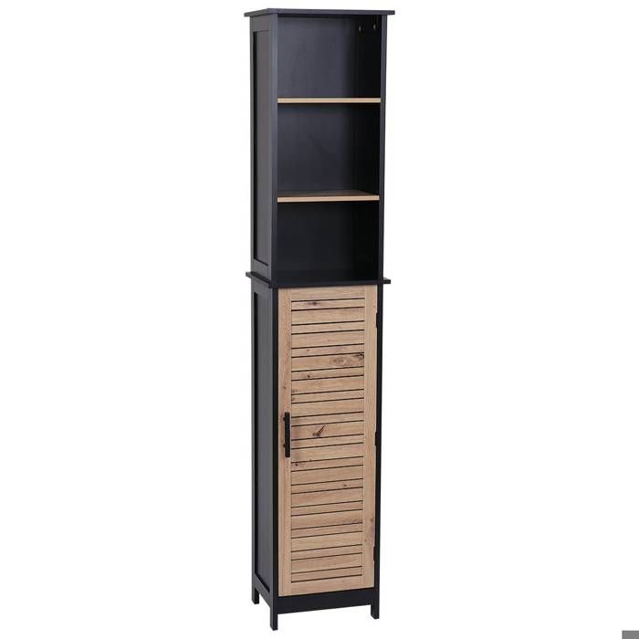 COLONNE MDF 1 PORTE + 3 ETAGERES MDF - BERGEN - Tendance