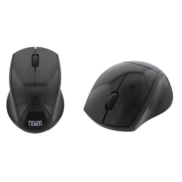 TnB Souris optique sans fil ultra mini récepteur USB 24 GHz – Noire