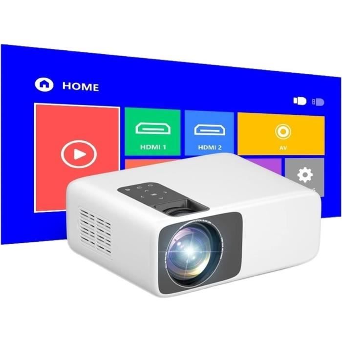 Projecteur Portable 2025 - Full HD 1080p, 20 000 Lumens, WiFi 6 - Pour Home Cinéma, Extérieur