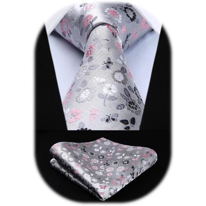 Carré De Poche Pour Homme - Rouge Et Gris Argenté, En Cachemire Et Satin, Style Ascot, Fabriqué Au Royaume-Uni