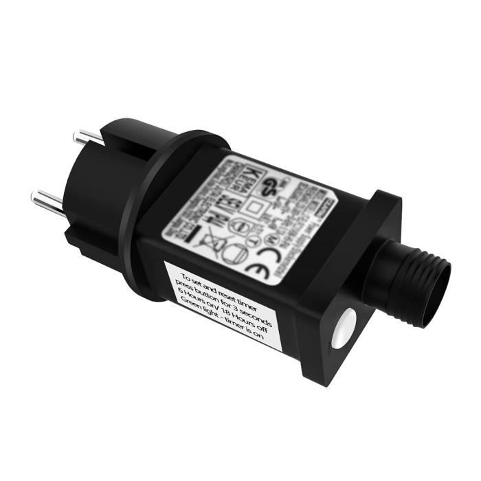 Transformateur LED 12W 15-31V Avec 8 Modes + Minuterie - IP44 étanche - Pour Guirlandes Noël - 14