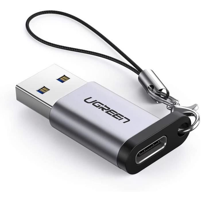 UGREEN Adaptateur USB C 3.1 Femelle vers USB 3.0 A Mâle en Aluminium  Supporte Charge Rapide et Data Sync - Cdiscount Informatique