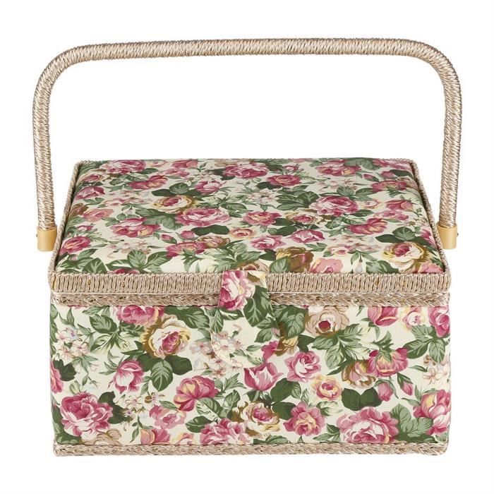 WXS Boîte à couture, panier à coudre en tissu, boîte à artisanat, organisateur de rangement WXS Boîte à couture, panier à coudre en tissu, boîte à artisanat, organisateur de rangement