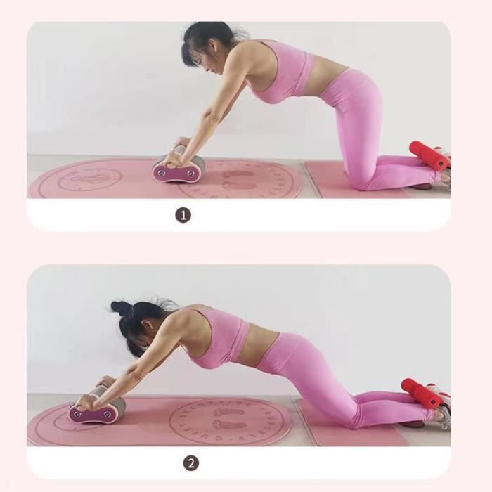 Roue Abdominale Double Automatique Rebound Avec Tapis Genoux | Renforcement Musculaire Abdo Et Dos