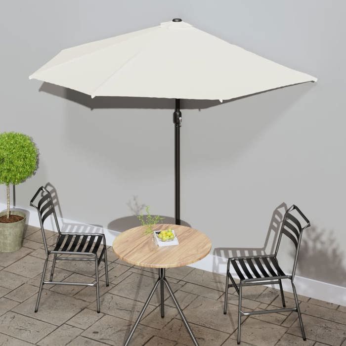 vidaXL Parasol Extérieur Mât Aluminium 270x144 cm Sable Jardin Terrasse Patio 44587
