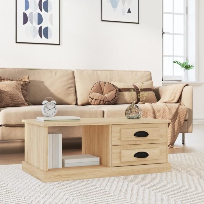 vidaXL Table basse Chêne sonoma 90x50x35 cm Bois dingénierie 816243