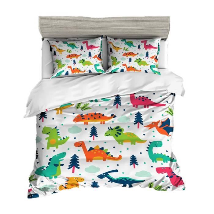 Housse De Couette Enfant 200x200 Cm Dessin Anime Famille De Dinos