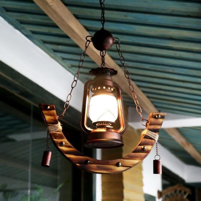 Pays D Amerique Lampe A Petrole Antique Bambou Lustre Restaurant