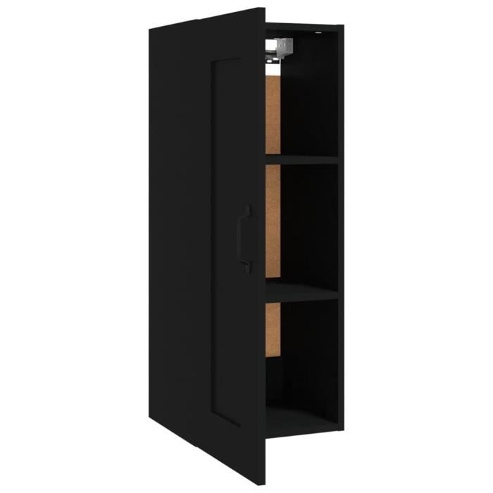 TIP Casiers armoires de rangement Armoire suspendue Noir 35x34x90