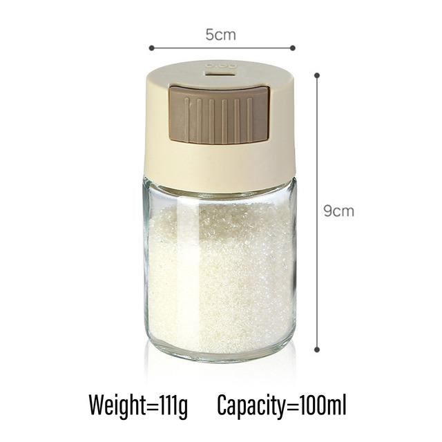 Salière En Verre Type Poussoir - Distributeur De Sel Et Épices Avec Dosage Précis 0,5g - Blanc