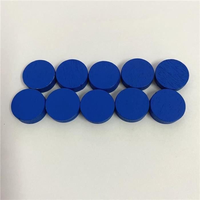 Bleu -50 pièces de pions en bois colorés pour jeu de société éducatifs