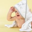 Cape de bain bébé + gant - Petit chat Gris-1