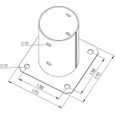 TRIBECCO® Douille à visser pour poteaux ronds en bois galvanisé à chaud (Ø 120 mm) - Support de poteau rond - Support de clôture - D-1