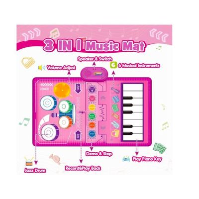 Dromlag – Tapis Piano Musical Avec 10 Sons D’animaux – Jouet éducatif 110 X 43 Cm – Dès 1 An – Cadeau Fille Garçon 1-3 Ans