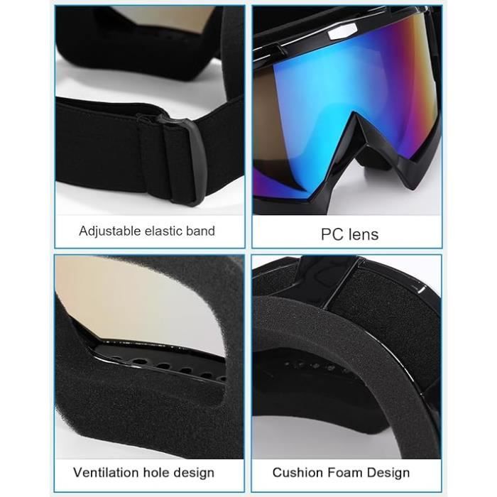 Accessoire Sports D'hiver CZAYEFNH Lunettes De Ski,anti-BuéE, De Protection UV, Pour Lunettes Ski Snowboard Unisexe