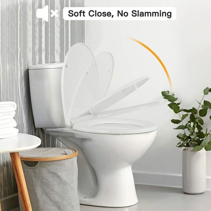 Abattant WC Forme de D, Lunette de Toilette Blanc avec Charnière Réglable  en Acier Inoxydable, Installation et Nettoyage Facile[57] - Cdiscount  Bricolage