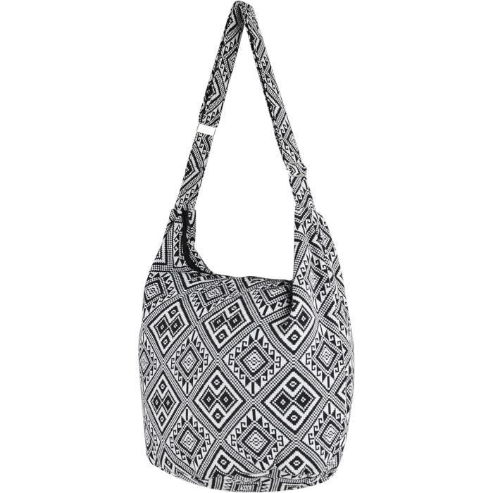 Sac à Bandoulière Femme En Toile Légère - Tote Bag Décontracté Pour Voyage D'été - Couleur Café