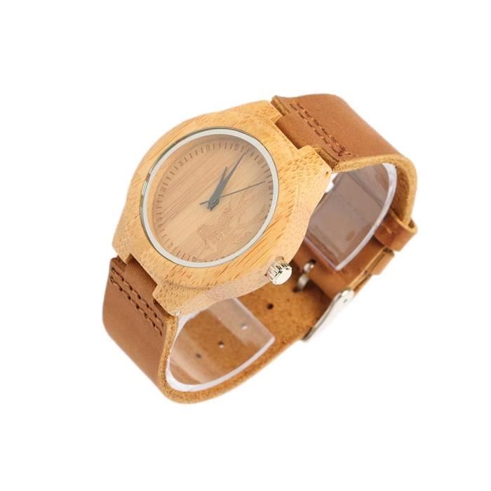 Montre en bois deals homme pas cher